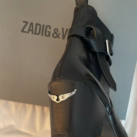 Zadig & Voltaire Tyler Cecilia Vintage Patent Boots Noir - Picture 8 of 12